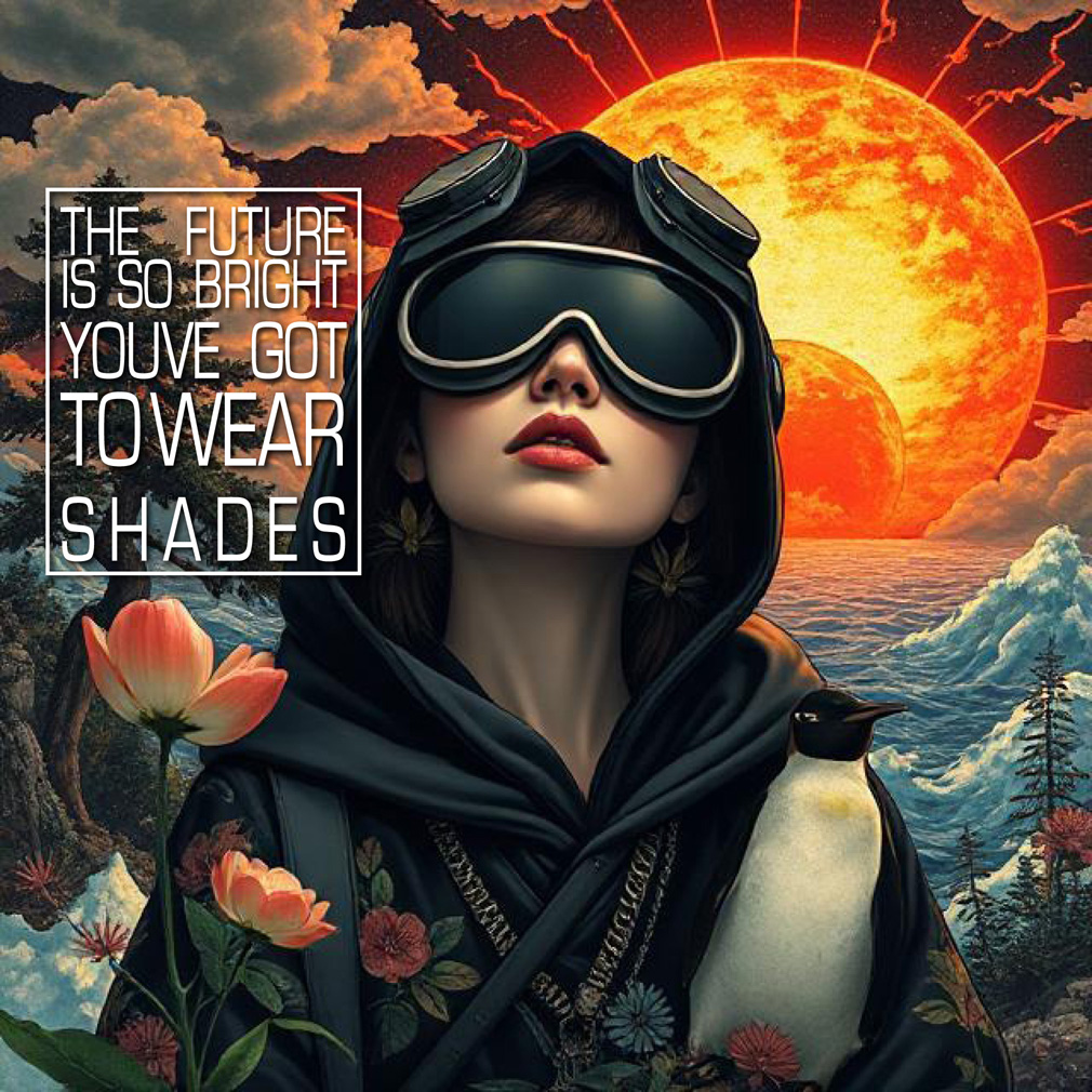 Erika Artaker The Future is so bright you' ve got to wear shades – poster – girl penguin – ai generated images